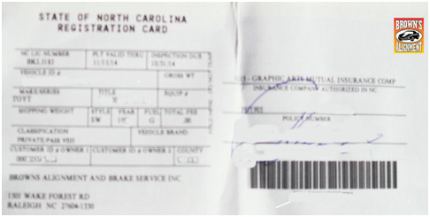 North Carolina vehicle registration